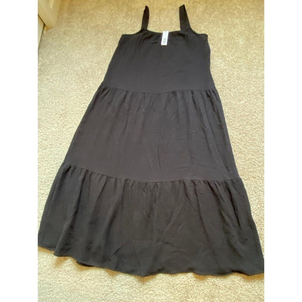 BB Dakota Steve Madden Dress Womens XL Arianna Black Otto Gauze Maxi NWT sku2